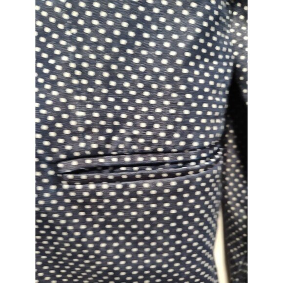J. Crew Schoolboy Blazer Women's Size 4 Indigo Polka Dot Button-Down Notch Lined - Picture 10 of 12